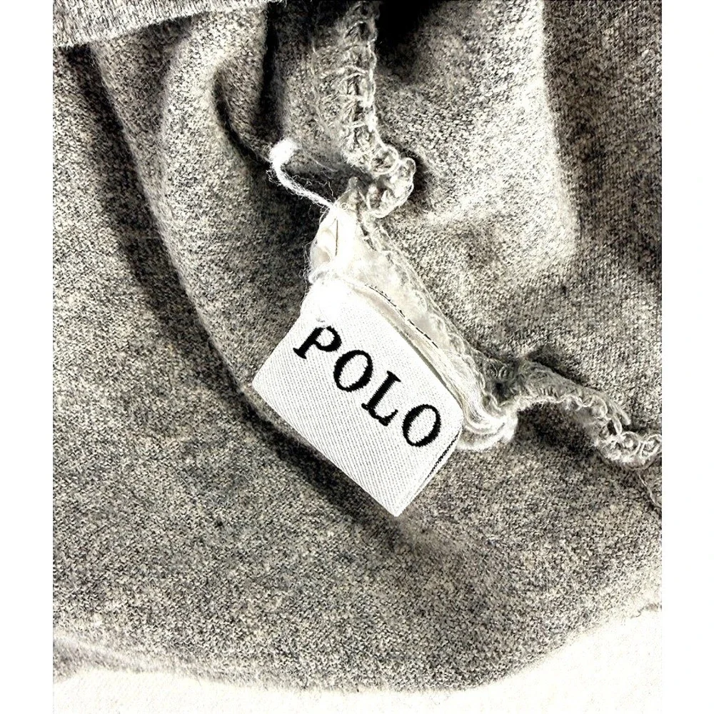 Polo Ralph Lauren Mens Heather Gray Spellout Logo Long Sleeve Varsity XL Preppy